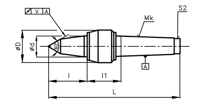 ČSN 243328 Otočné hroty prodloužené